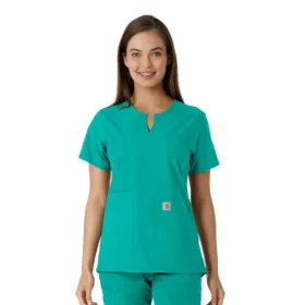 Force Essentials-tuniek met V-hals en gebreide panelen voor dames