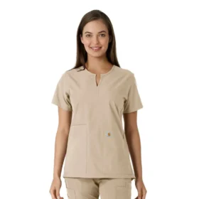 Force Essentials-tuniek met V-hals en gebreide panelen voor dames