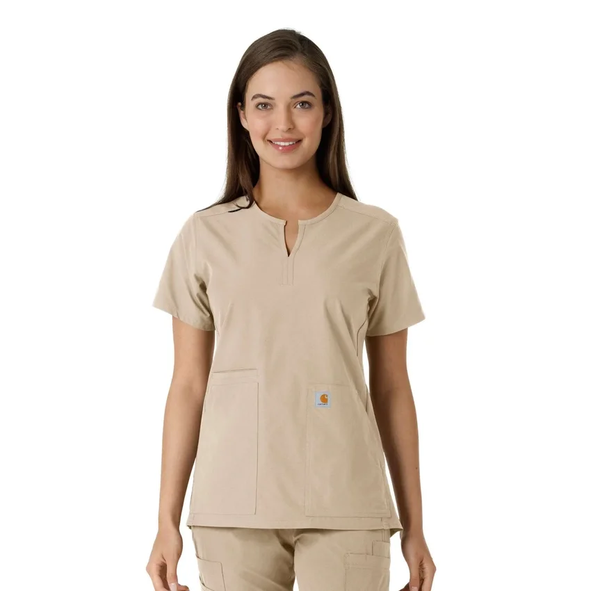 Force Essentials-tuniek met V-hals en gebreide panelen voor dames
