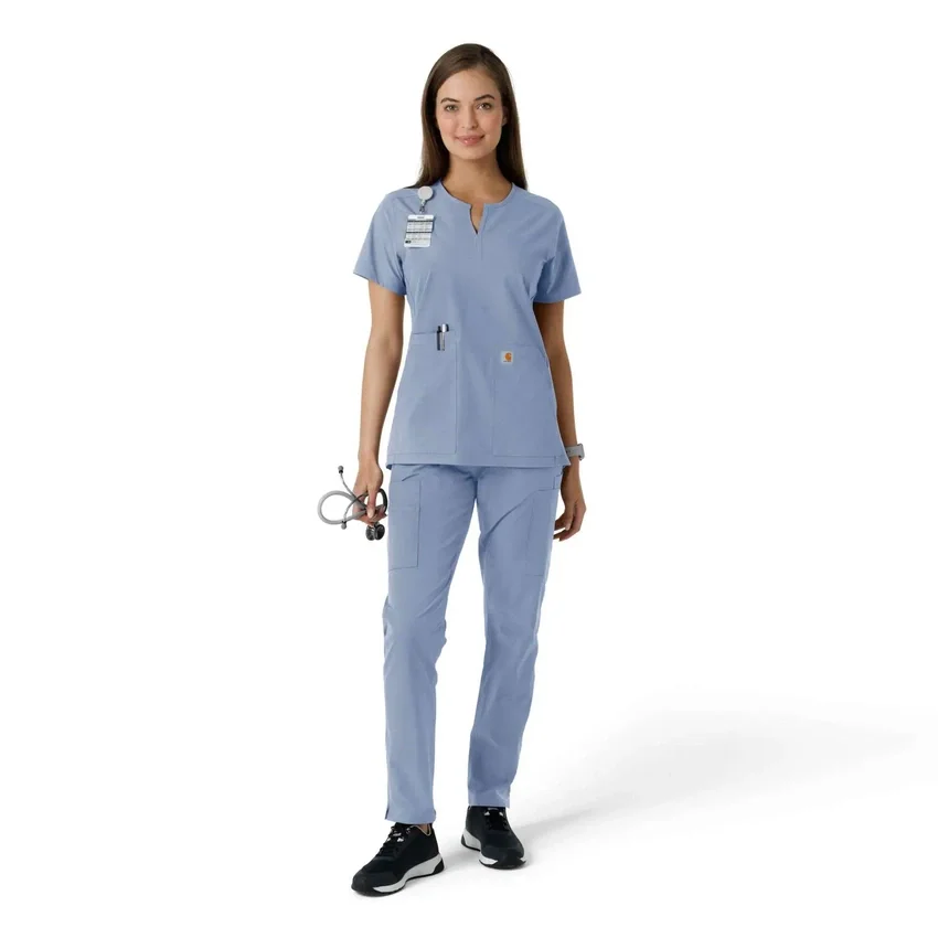 Force Essentials-tuniek met V-hals en gebreide panelen voor dames