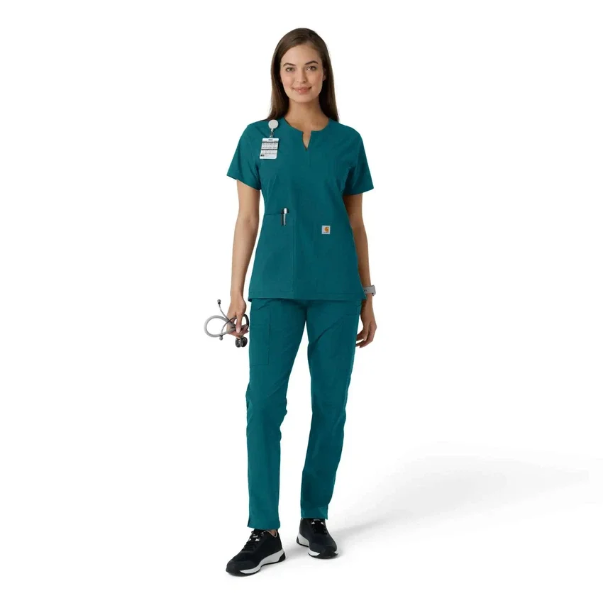 Force Essentials-tuniek met V-hals en gebreide panelen voor dames