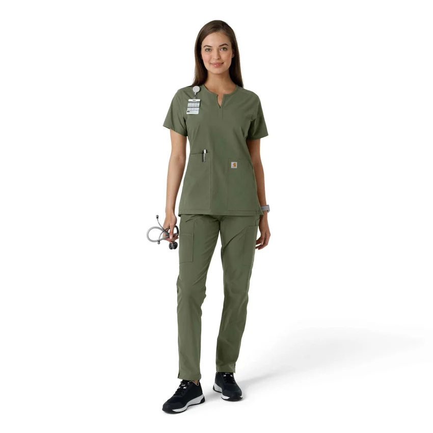 Force Essentials-tuniek met V-hals en gebreide panelen voor dames