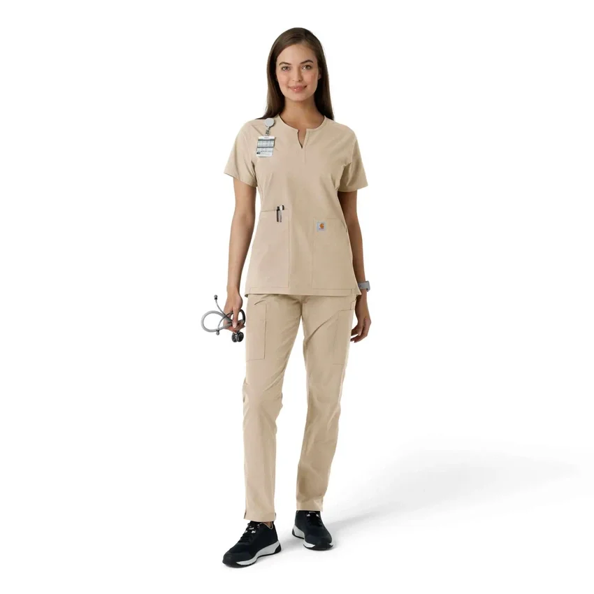 Force Essentials-tuniek met V-hals en gebreide panelen voor dames
