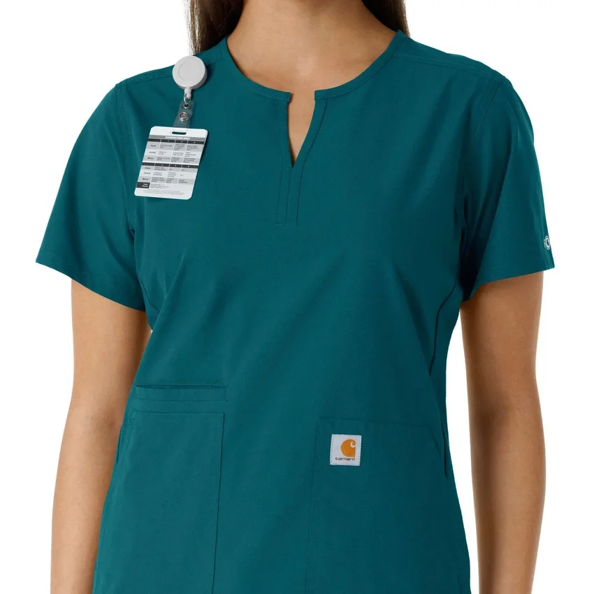 Force Essentials-tuniek met V-hals en gebreide panelen voor dames