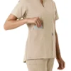 Force Essentials-tuniek met V-hals en gebreide panelen voor dames