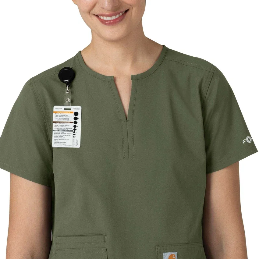 Force Essentials tuniek-scrubtop met V-hals voor dames
