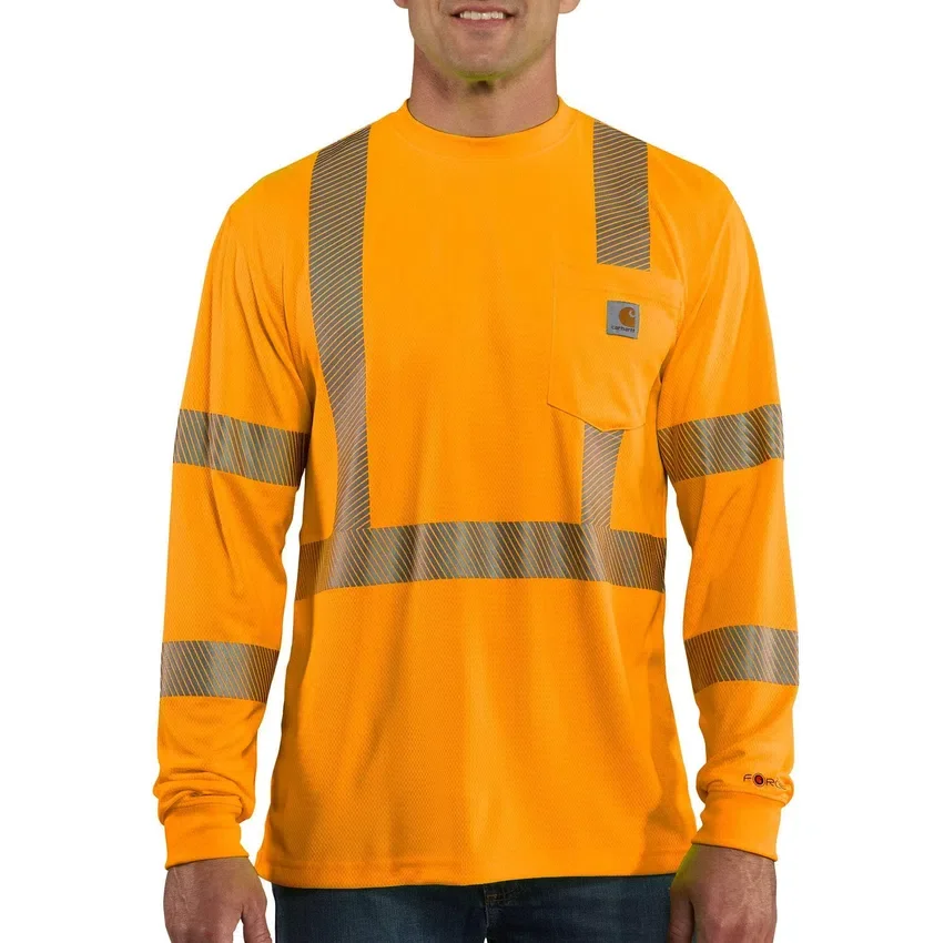 Force High Visibility Overhemd met lange armstukken en relaxte pasvorm voor heren, klasse 3