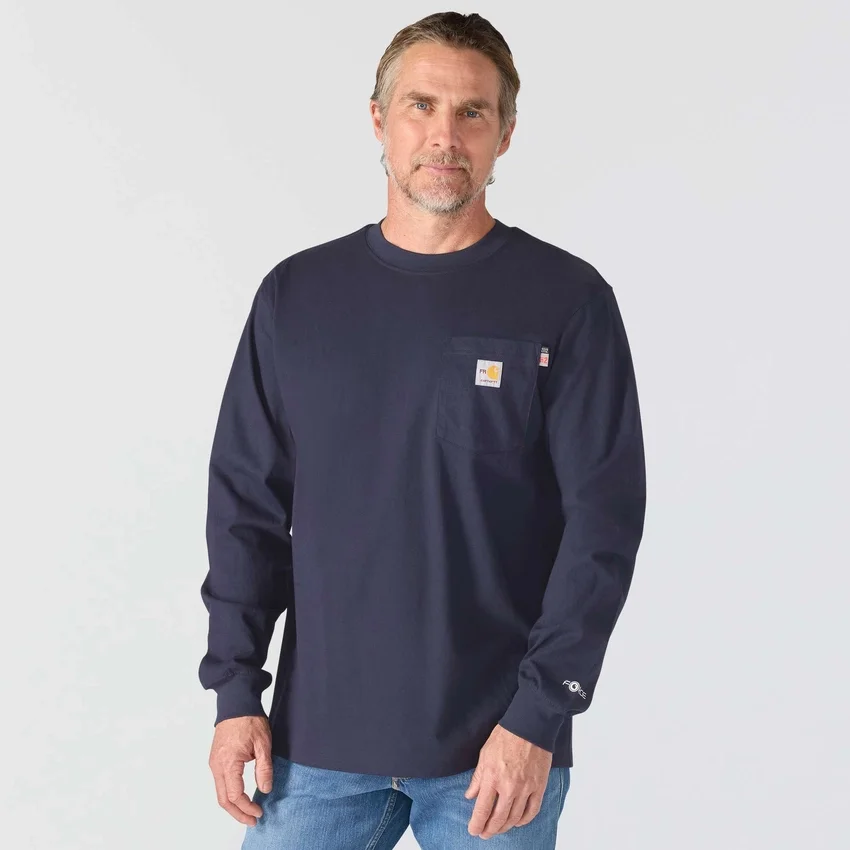 Force Irvine FR T-shirt met lange armstukken en olieplatform-print voor heren - Vlamwerende overhemden