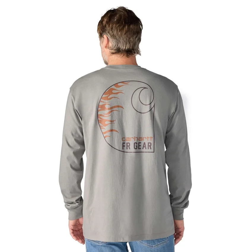 Force Irvine Fr T-shirt met lange armstukken en vlammenprint voor heren - Vlamwerende overhemden