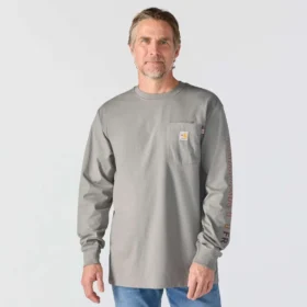 Force Irvine Fr T-shirt met lange armstukken en vlammenprint voor heren – Vlamwerende overhemden