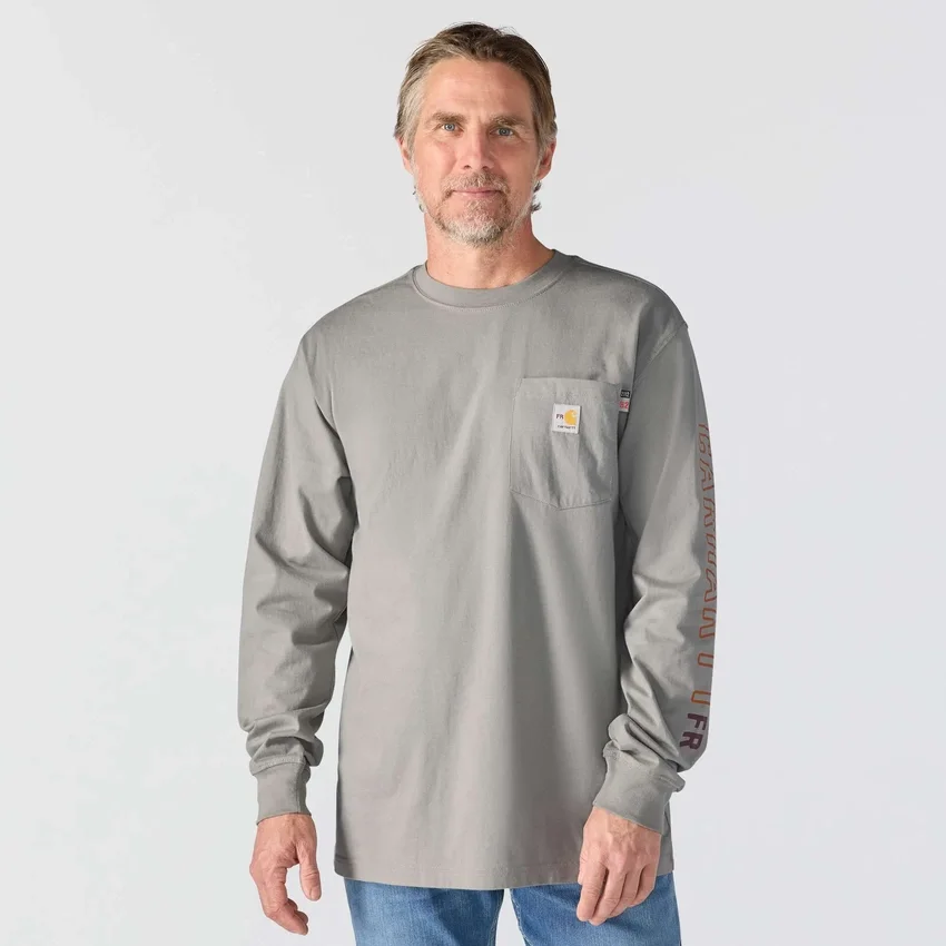 Force Irvine Fr T-shirt met lange armstukken en vlammenprint voor heren - Vlamwerende overhemden