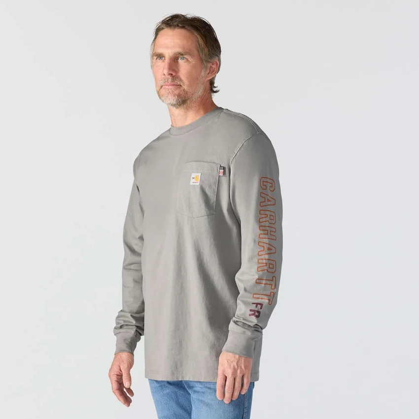 Force Irvine Fr T-shirt met lange armstukken en vlammenprint voor heren - Vlamwerende overhemden