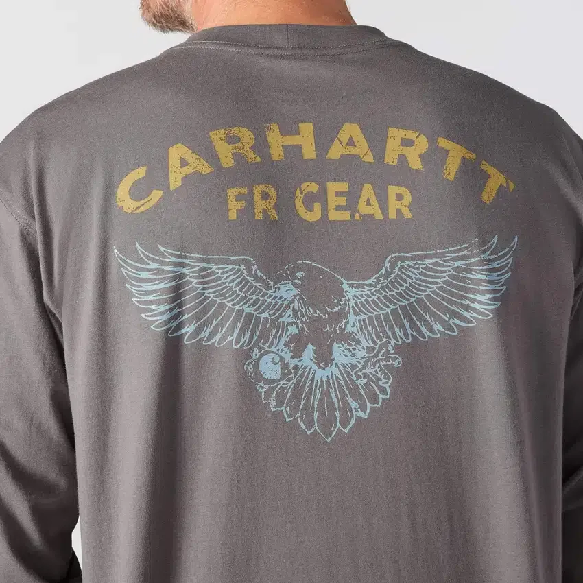 Force Irvine Fr vochtafvoerend T-shirt met lange armstukken en adelaar voor heren - Vlamwerende overhemden