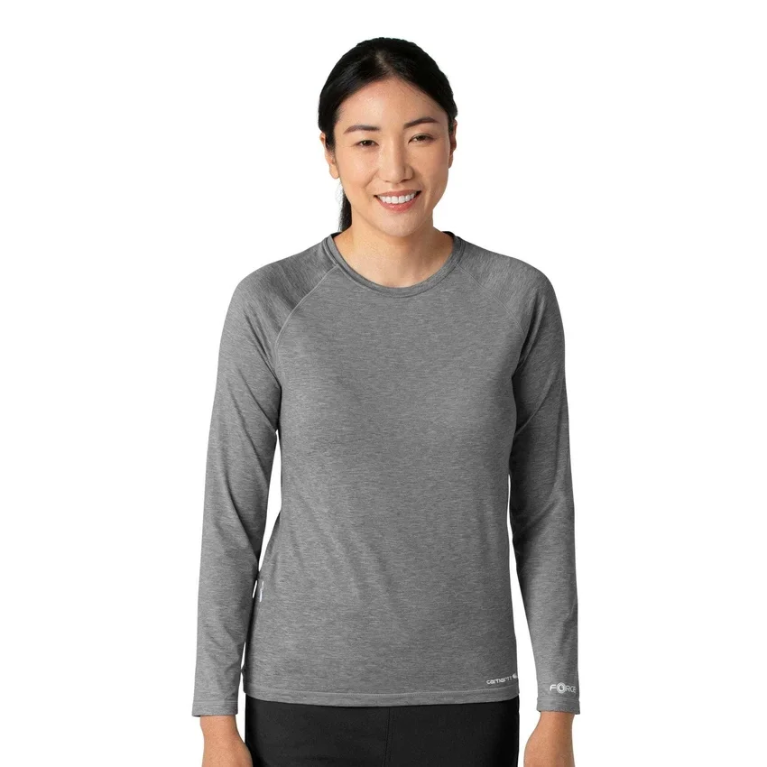 Force Sub-Scrubs gemêleerd prestatie-T-shirt met lange armstukken voor dames