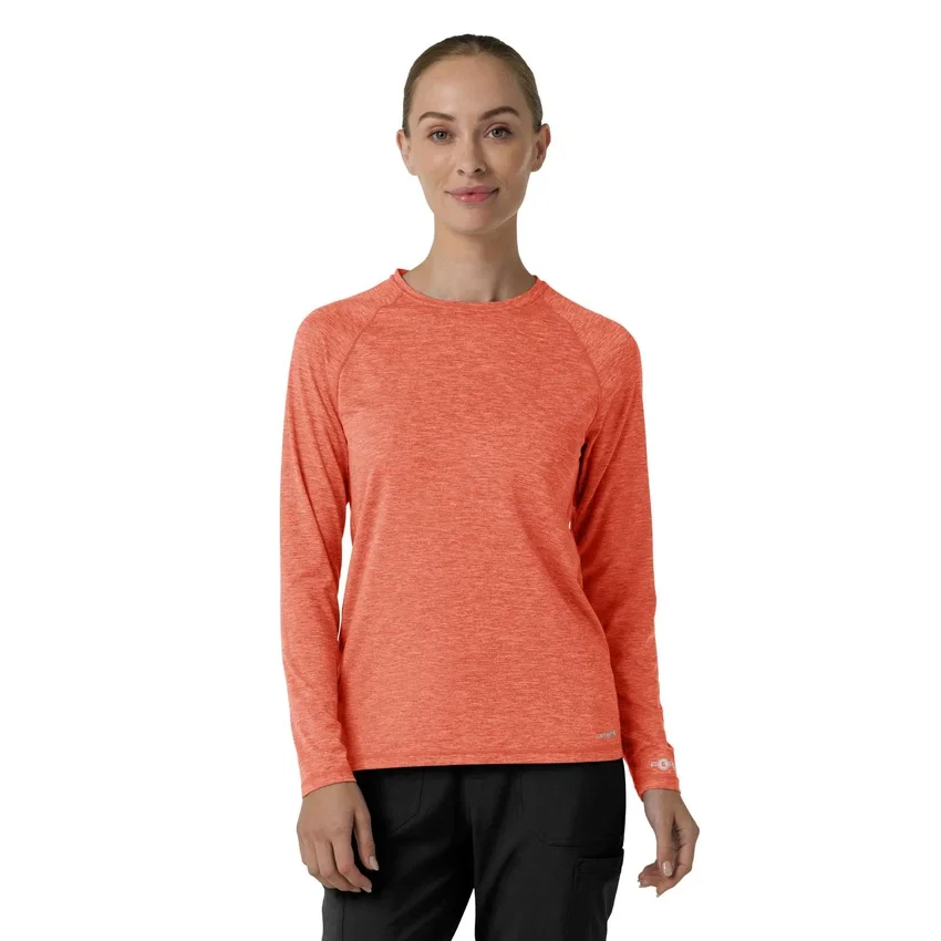 Force Sub-Scrubs gemêleerd prestatie-T-shirt met lange armstukken voor dames