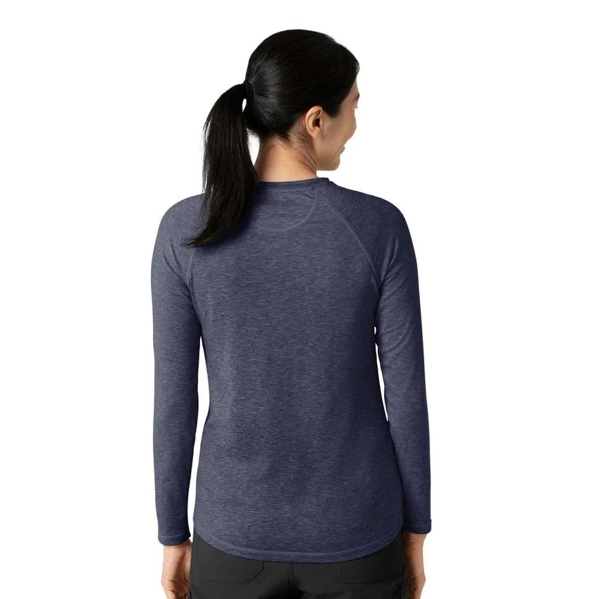 Force Sub-Scrubs gemêleerd prestatie-T-shirt met lange armstukken voor dames
