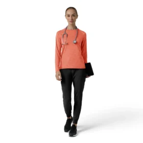 Force Sub-Scrubs gemêleerd prestatie-T-shirt met lange armstukken voor dames