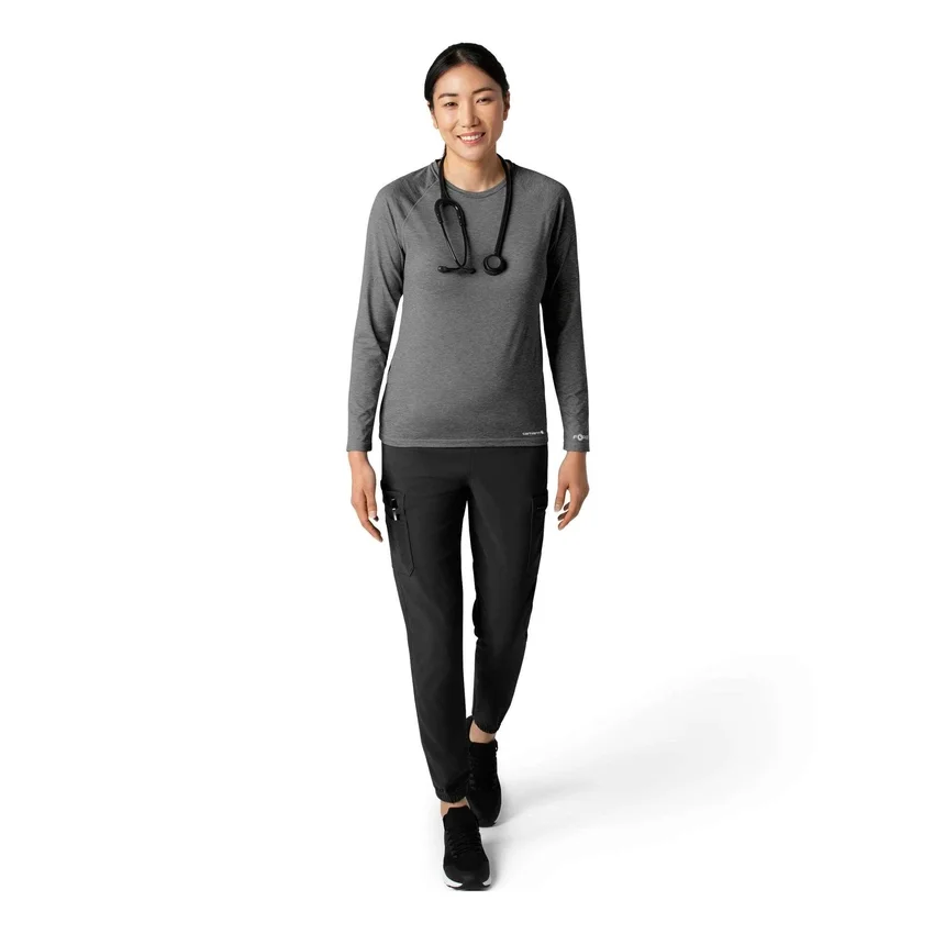 Force Sub-Scrubs gemêleerd prestatie-T-shirt met lange armstukken voor dames