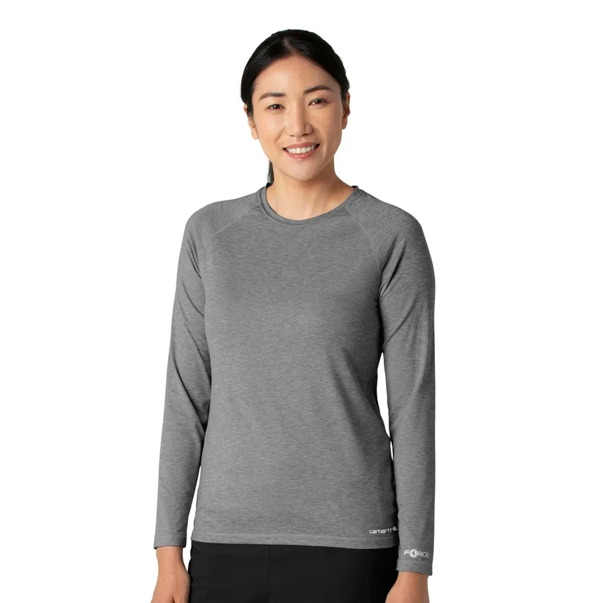 Force Sub-Scrubs gemêleerd prestatie-T-shirt met lange armstukken voor dames
