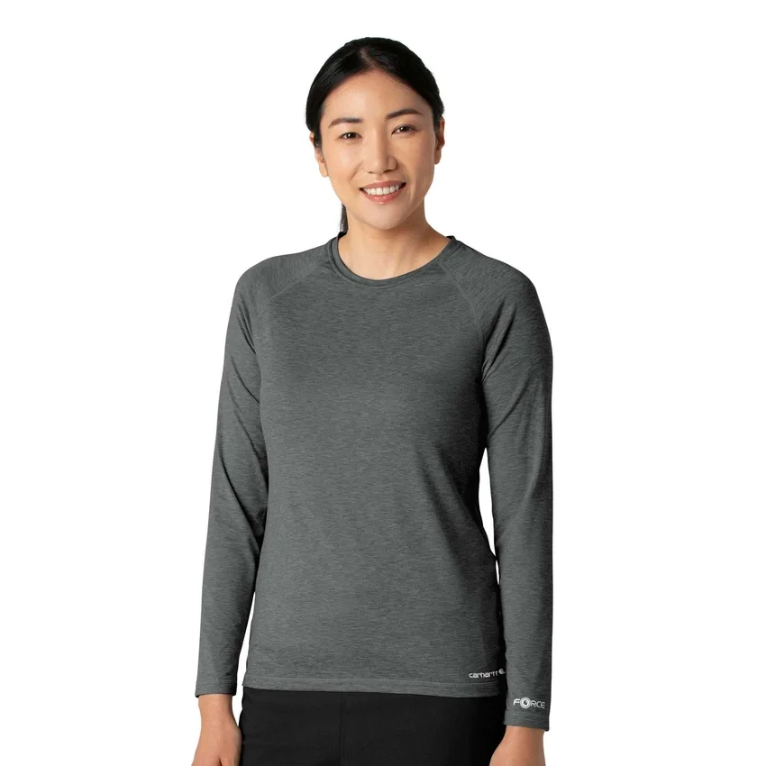 Force Sub-Scrubs gemêleerd prestatie-T-shirt met lange armstukken voor dames