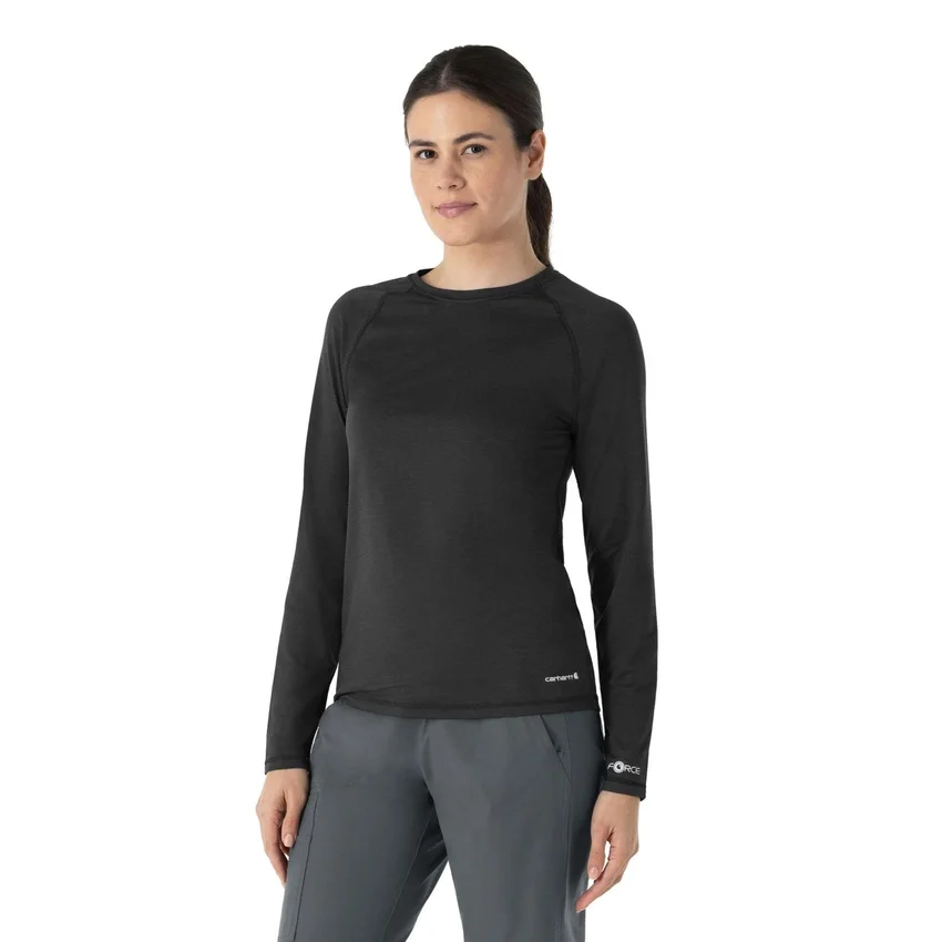 Force Sub-Scrubs gemêleerd prestatie-T-shirt met lange armstukken voor dames