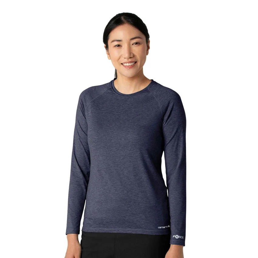 Force Sub-Scrubs gemêleerd prestatie-T-shirt met lange armstukken voor dames