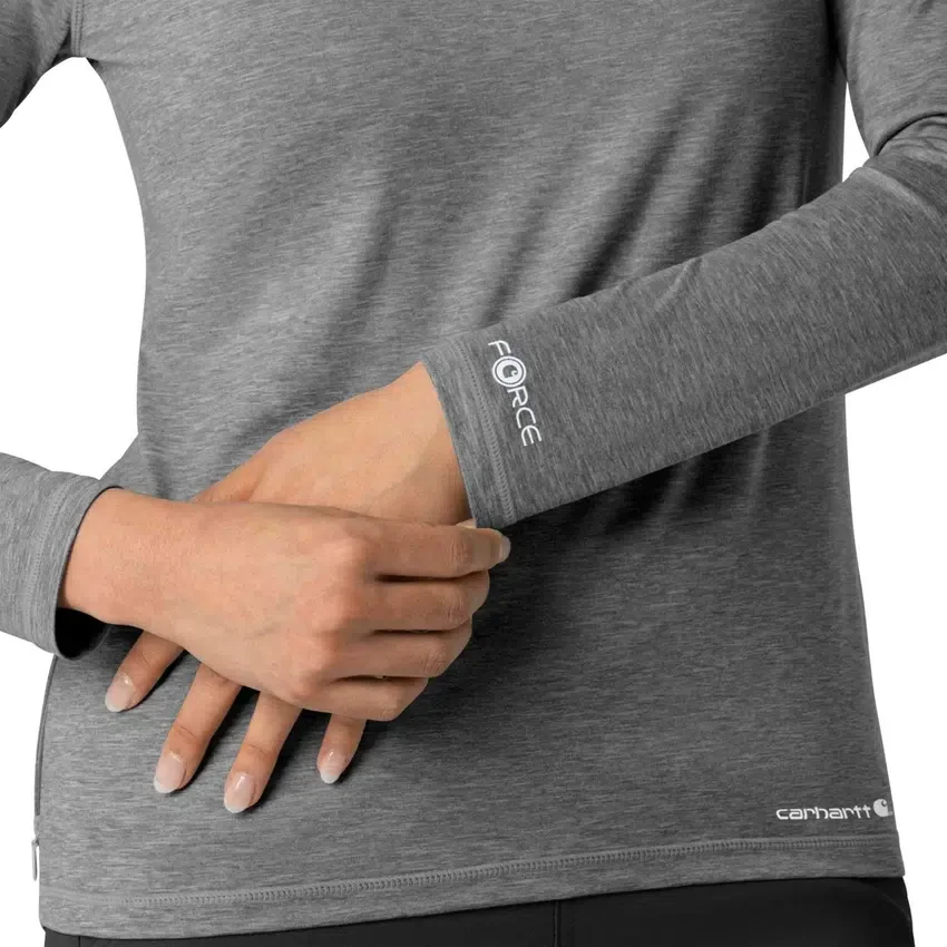 Force Sub-Scrubs gemêleerd prestatie-T-shirt met lange armstukken voor dames