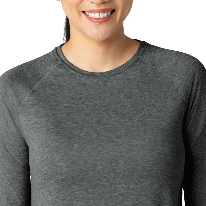 Force Sub-Scrubs gemêleerd prestatie-T-shirt met lange armstukken voor dames