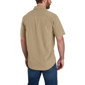 Force Sun Defender™ chambray herenoverhemd met korte armstukken en relaxte pasvorm – Zonwerende overhemden