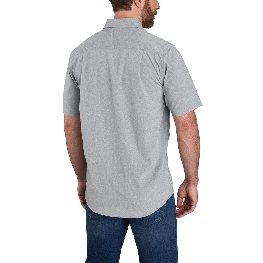 Force Sun Defender™ chambray herenoverhemd met korte armstukken en relaxte pasvorm - Zonwerende overhemden