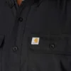 Force Sun Defender™ chambray herenoverhemd met korte armstukken en relaxte pasvorm - Zonwerende overhemden