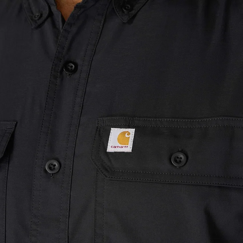 Force Sun Defender™ chambray herenoverhemd met korte armstukken en relaxte pasvorm - Zonwerende overhemden