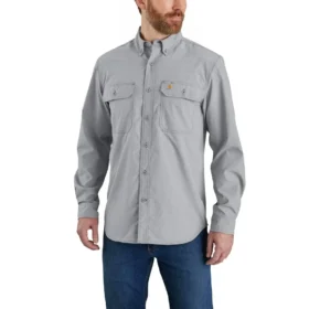 Force Sun Defender™ chambray herenoverhemd met lange armstukken en relaxte pasvorm - Zonwerende overhemden