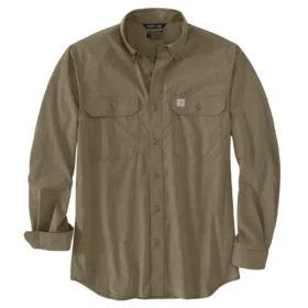 Force Sun Defender™ chambray herenoverhemd met lange armstukken en relaxte pasvorm - Zonwerende overhemden