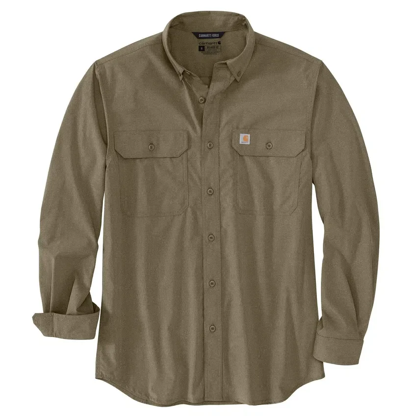 Force Sun Defender™ chambray herenoverhemd met lange armstukken en relaxte pasvorm - Zonwerende overhemden