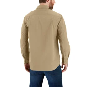 Force Sun Defender™ chambray herenoverhemd met lange armstukken en relaxte pasvorm – Zonwerende overhemden