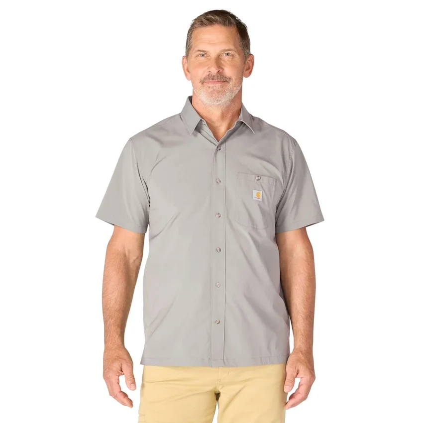 Force Sun Defender™ geweven herenoverhemd met korte armstukken en relaxte pasvorm - Zonwerende overhemden
