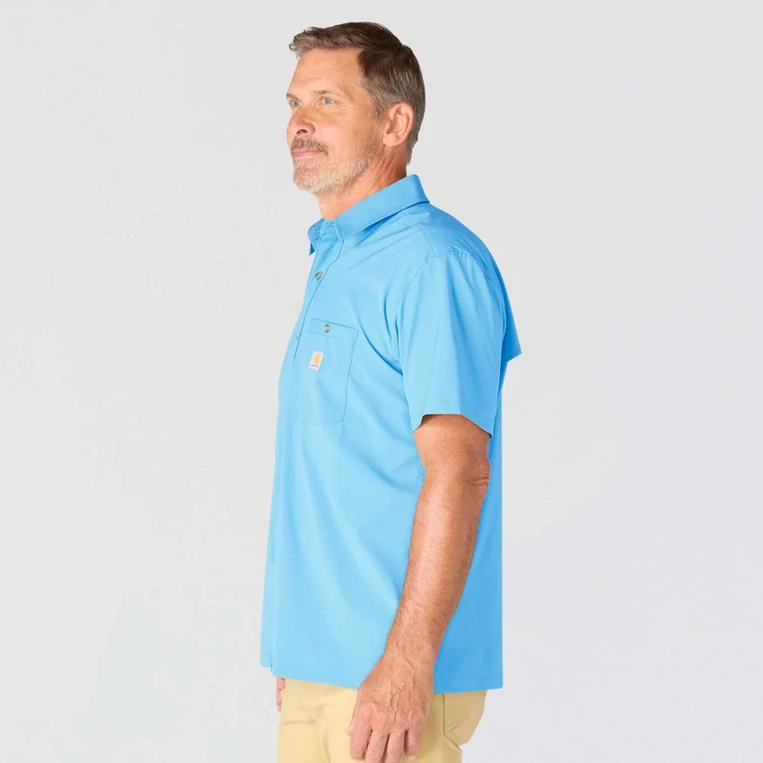 Force Sun Defender™ geweven herenoverhemd met korte armstukken en relaxte pasvorm - Zonwerende overhemden