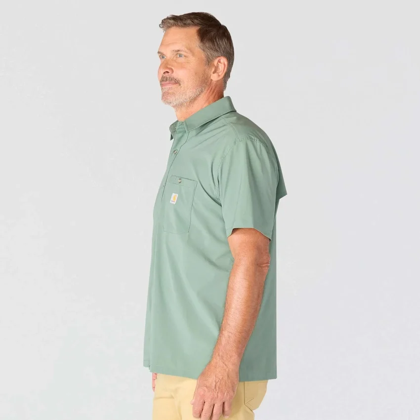 Force Sun Defender™ geweven herenoverhemd met korte armstukken en relaxte pasvorm - Zonwerende overhemden