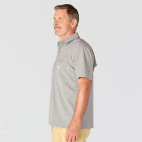 Force Sun Defender™ geweven herenoverhemd met korte armstukken en relaxte pasvorm – Zonwerende overhemden