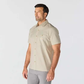 Force Sun Defender™ geweven herenoverhemd met korte armstukken en relaxte pasvorm – Zonwerende overhemden