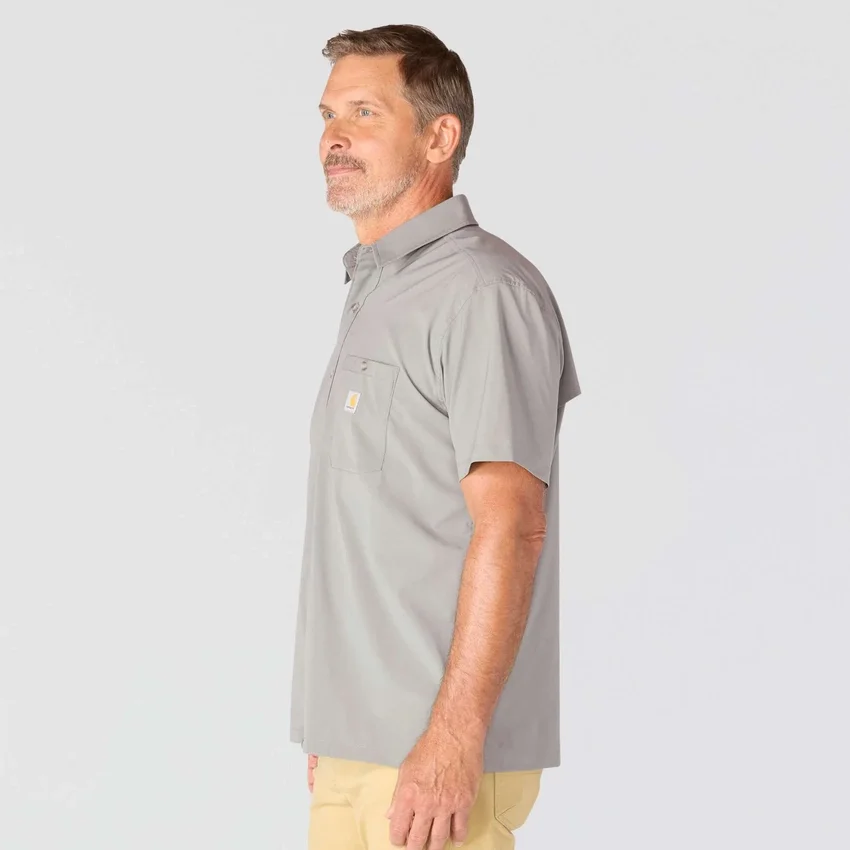 Force Sun Defender™ geweven herenoverhemd met korte armstukken en relaxte pasvorm - Zonwerende overhemden
