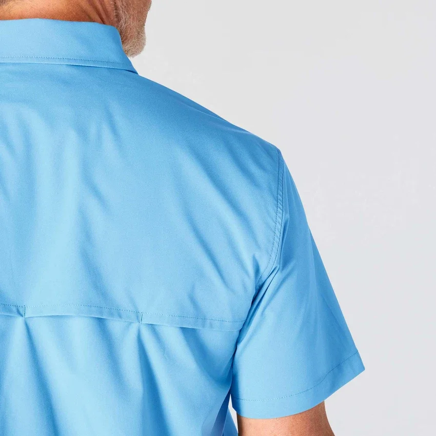 Force Sun Defender™ geweven herenoverhemd met korte armstukken en relaxte pasvorm - Zonwerende overhemden