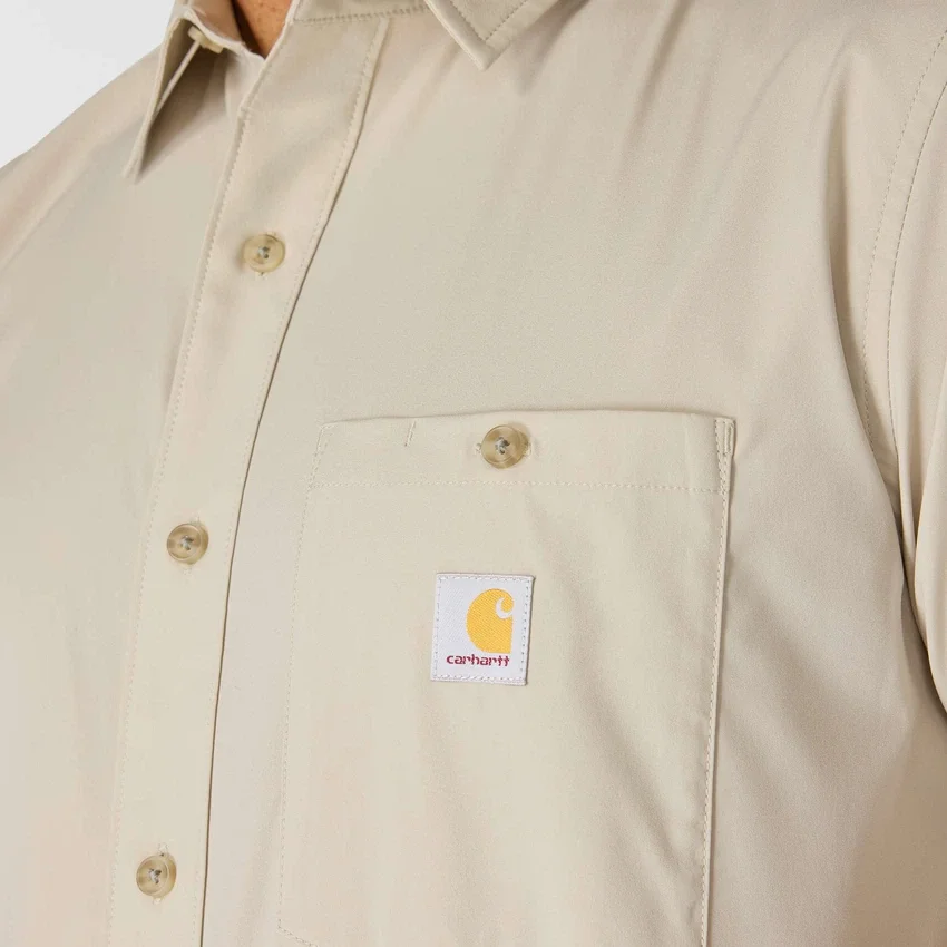 Force Sun Defender™ geweven herenoverhemd met korte armstukken en relaxte pasvorm - Zonwerende overhemden
