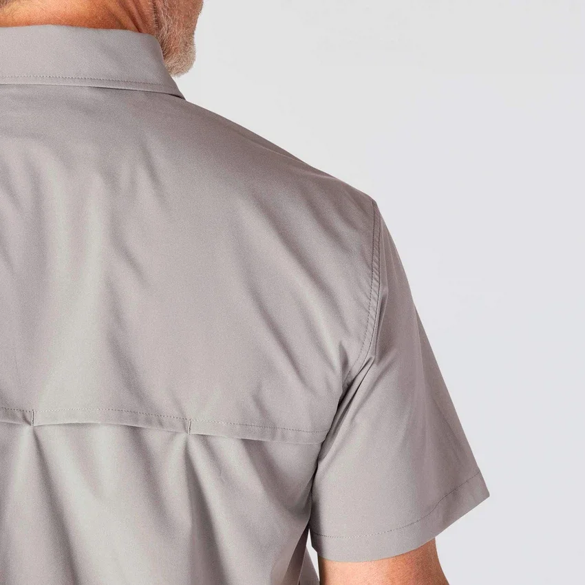 Force Sun Defender™ geweven herenoverhemd met korte armstukken en relaxte pasvorm - Zonwerende overhemden