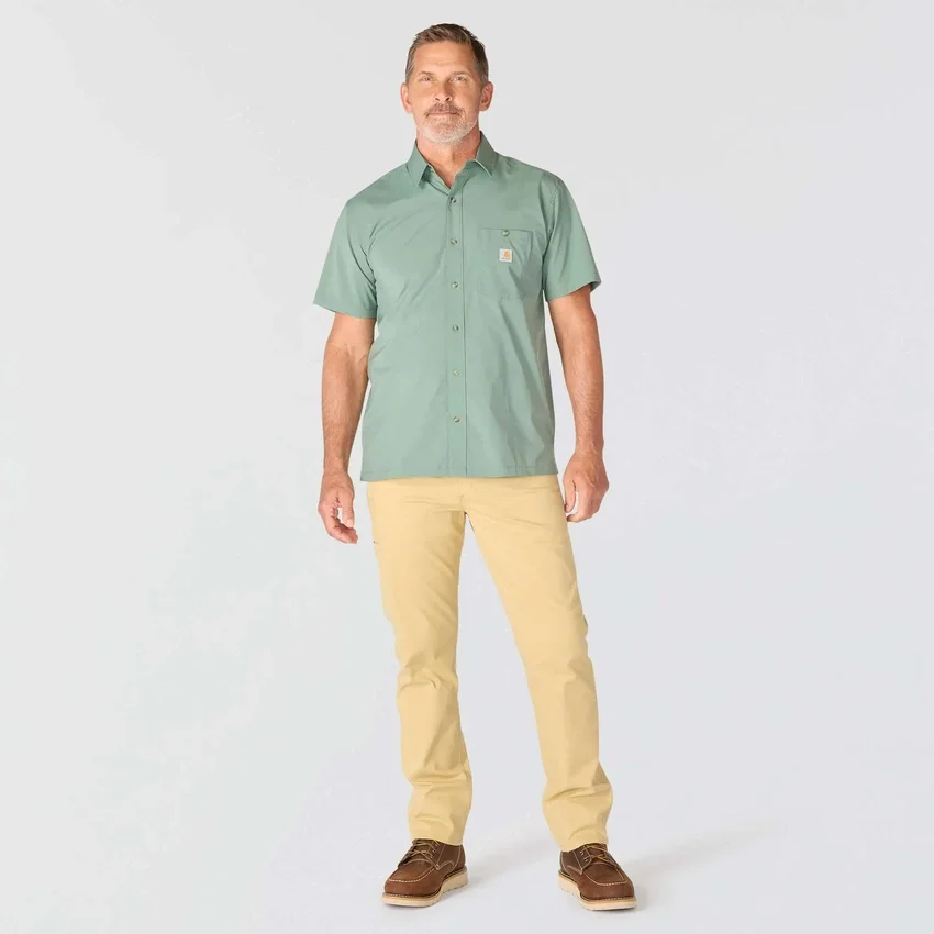 Force Sun Defender™ geweven herenoverhemd met korte armstukken en relaxte pasvorm - Zonwerende overhemden