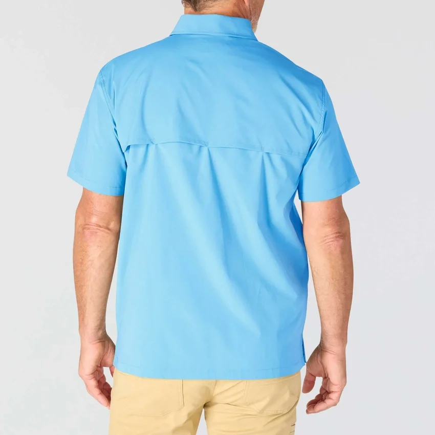 Force Sun Defender™ geweven herenoverhemd met korte armstukken en relaxte pasvorm - Zonwerende overhemden