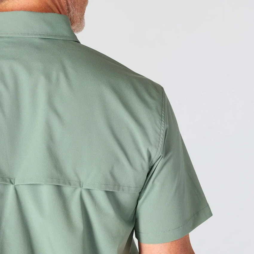 Force Sun Defender™ geweven herenoverhemd met korte armstukken en relaxte pasvorm - Zonwerende overhemden