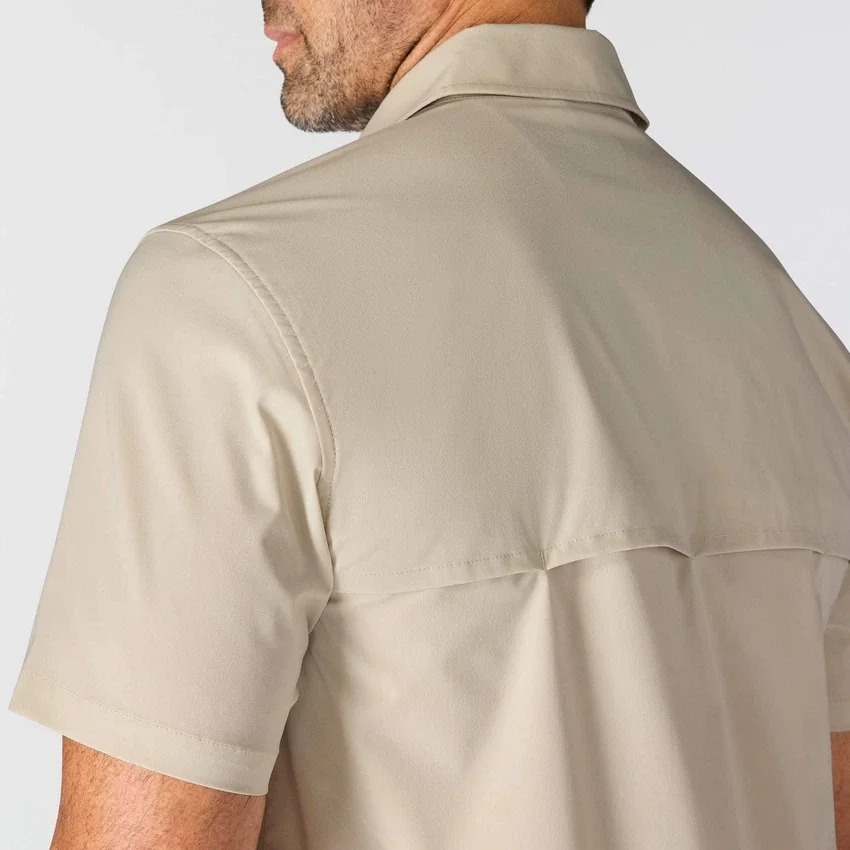 Force Sun Defender™ geweven herenoverhemd met korte armstukken en relaxte pasvorm - Zonwerende overhemden