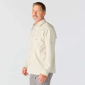 Force Sun Defender™ geweven herenoverhemd met lange armstukken en relaxte pasvorm – Zonwerende overhemden